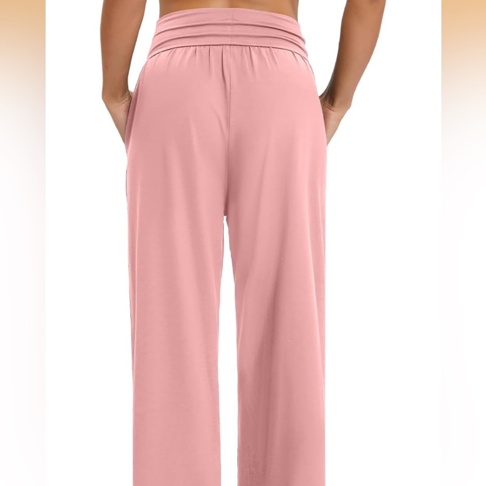 New XXL Gracyoga blush pink High Waisted Wide Leg Casual Flowy Yoga Pants - Picture 5 of 15